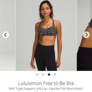 Lululemon Athletica Speckle Trail Black Multi Sports Bra